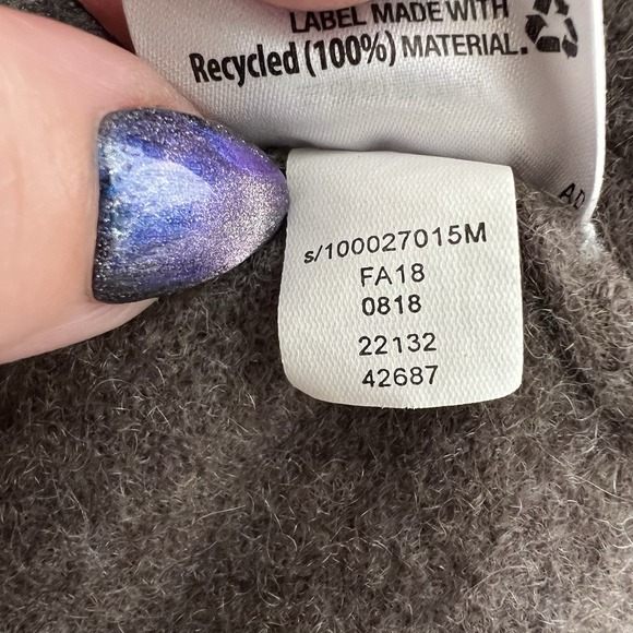 Charter Club Luxury 100% Cashmere Medium Sweater Cardigan Colorblock Grey Brown - Picture 10 of 10